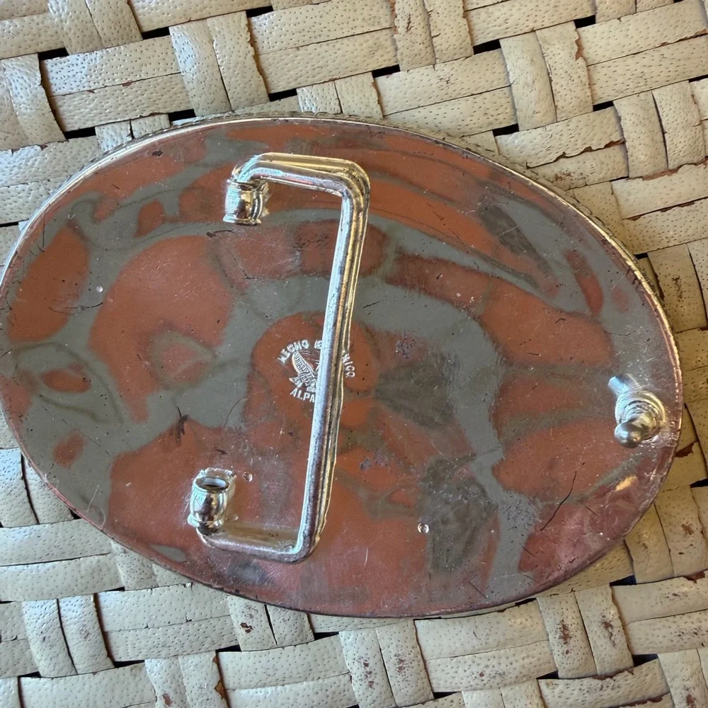 Alpaca Silver with Hold Bull Belt Buckle